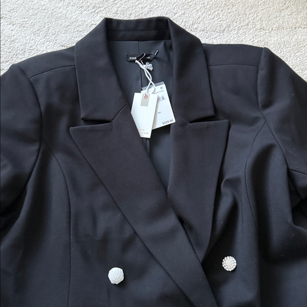 NEW- Good American Ponte Embellished Executive Blazer Minidress - Picture 8 of 16